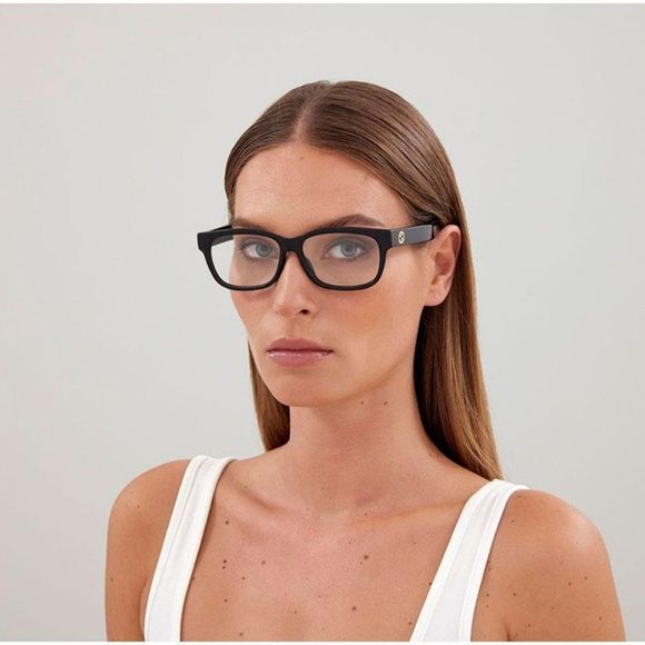 🔥Gucci GG1341O 001 Eyeglasses Black Rectangle Women - Picture 1 of 12